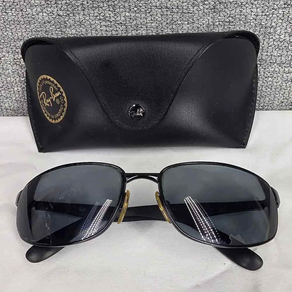 RAY-BAN RB3247 006 BLACK METAL SUNGLASSES 61MM MADE IN ITALY - RX LENS